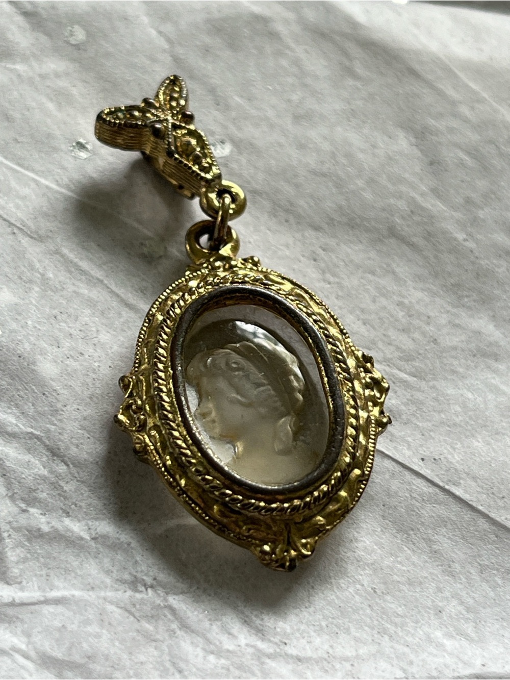 Antique Italian intaglio cameo pendant. Tested gold? See pic